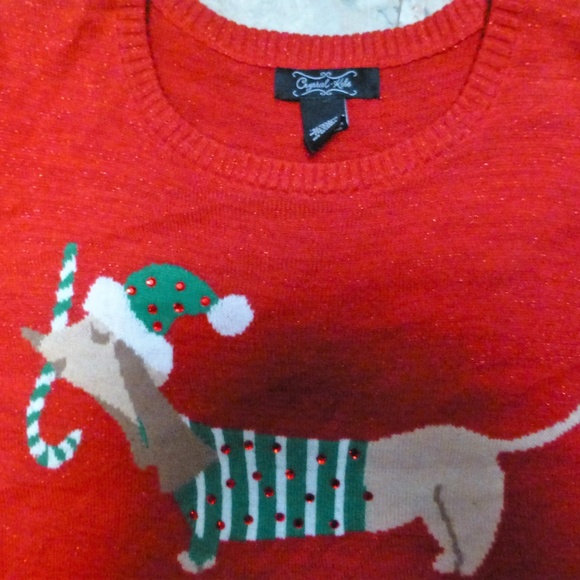 christmas doxie red sweater cutecutecute - Picture 2 of 3